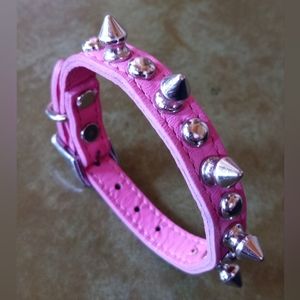Pink Studded Dog Collar
